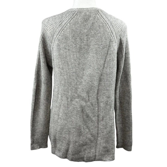 Allaway 100% Cashmere Gray V Neck Sweater Size M Shaker Knit - Picture 9 of 11